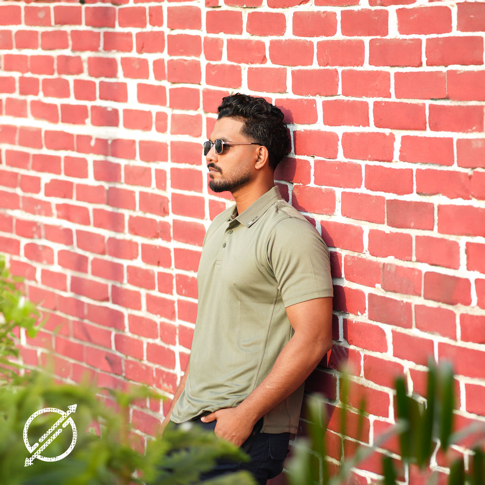 Men’s Mesh Polo Shirt - Urban Olive