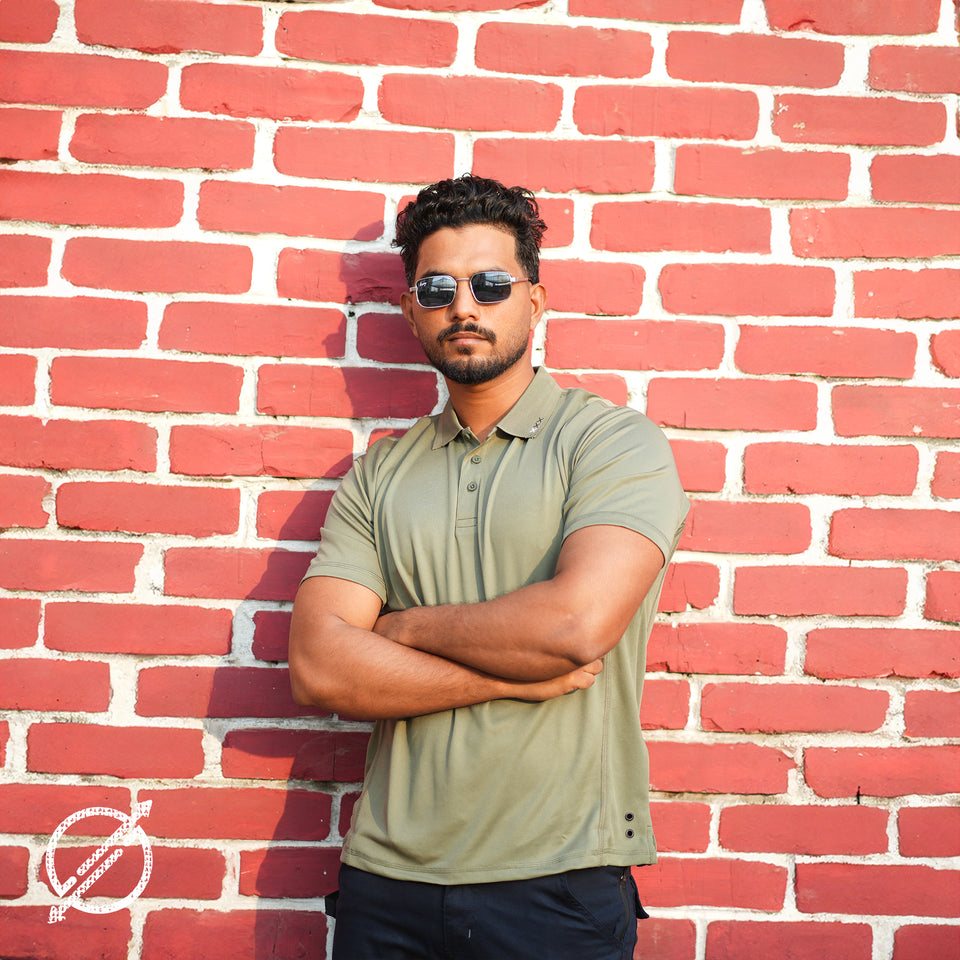 Men’s Mesh Polo Shirt - Urban Olive